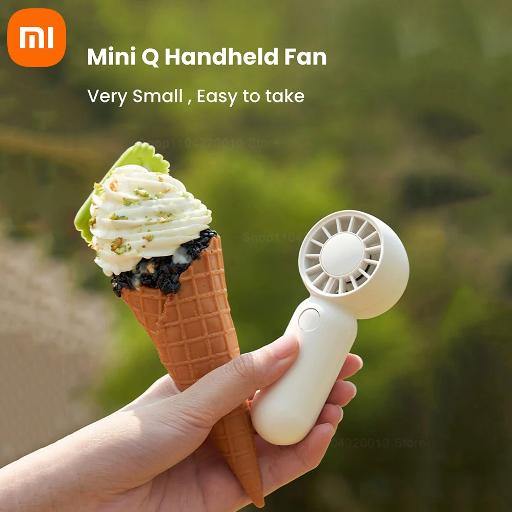 مروحة Xiaomi Mini المحمولة، مروحة جيب صغيرة محمولة، مروحة تبريد خفيفة الوزن تعمل للمكتب والسفر والتخييم وقابلة لإعادة الشحن