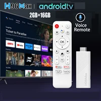 Android TV Stick H96 MAX Allwinner H313 con 4K HDR 2.4G 5G wifi6 2GB 8GB 16GB control remoto por voz