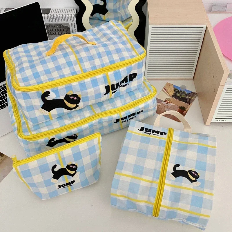 Cartoon Cat Travel Storage Bag Packing Bag Waterproof Nylon Cloth Organizer Bag Portable Makeup Bags for Women Wholesales 2025