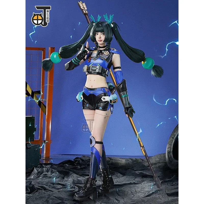 

Game Zenless Zone Zero Qingyi Cosplay Costume Wig Uniform Vest Shorts Headwear Stickers Props Halloween Carnival Party For Women