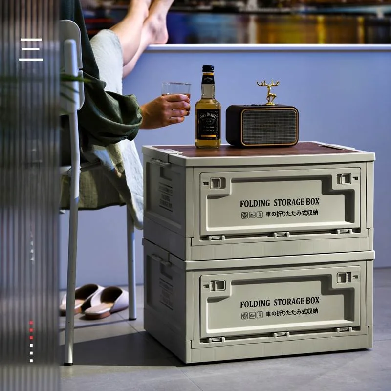 

Коробка для хранения для кемпинга и пикников, складной пластиковый органайзер для багажника автомобиля и домашнего использования, современный корейский стиль, 45 л.