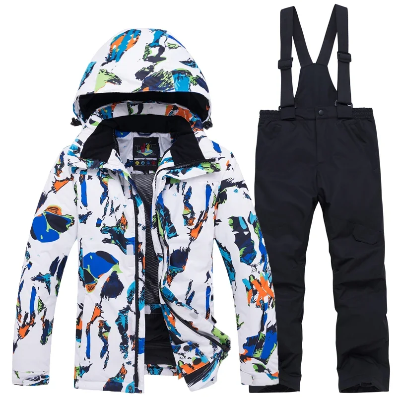 -30 Degree Ski Suit Kids Winter Snowboard Clothes Warm Waterproof Outdoor Snow Jackets + Pants For Girls And Boys Brand