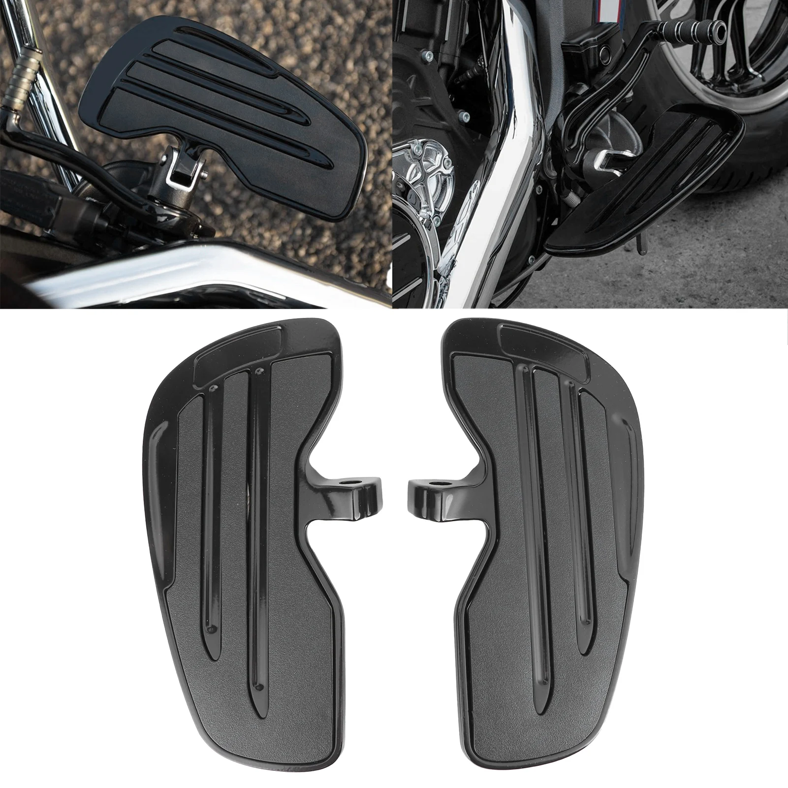 Aluminum Front Rider Floorboards Foot Pegs Footboard Fit for Indian Scout Sixty Bobber 20152021(Matte Black Glossy Black )