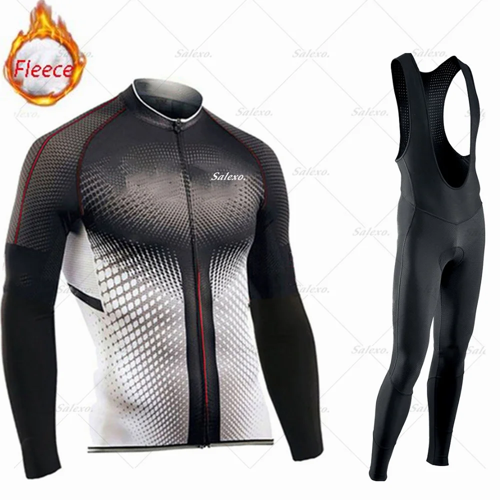 

Winter Cycling Jersey Set Thermal Fleece Cycling Clothes MTB Bicycle Clothing Keep Warm Mountain Bike Cycling Wear Bike Clothes