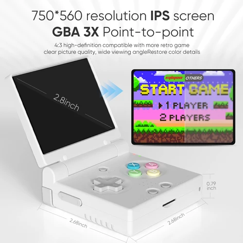 Imagen 2 del producto MIYOO MINI FLIP reproductores de juegos portátiles pantalla IPS de 2,8 pulgadas sistema Linux consolas de videojuegos estuche gratis regalo para jugadores juegos Retro