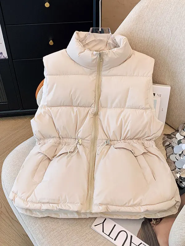 

Модный пуховый хлопковый жилет, женская верхняя одежда, осень-зима, свободный крой, утягивающий хлопковый жилет с капюшоном, маленький размер, пригородный Sle