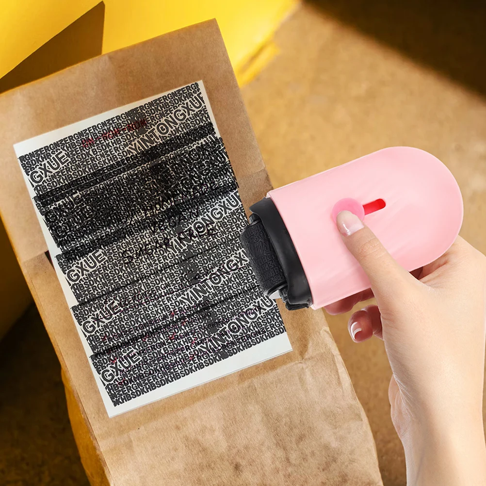 2-teiliger Unboxing Corrector Privacy Ink Roller Stempel Briefmarken Informationsschutz Stamper Abs Office Security Tool mit