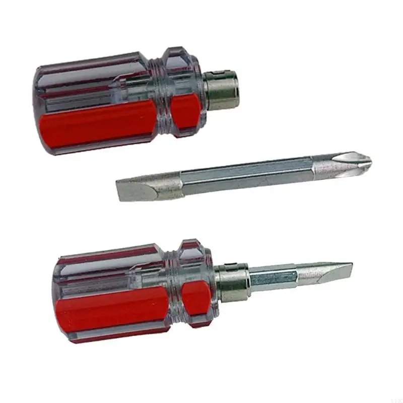 2 stks miniatuur magnetische schroevendraaiers voor thuis- en doe -het -zelf -enthousiastelingen dubbel kop met flathead en tip