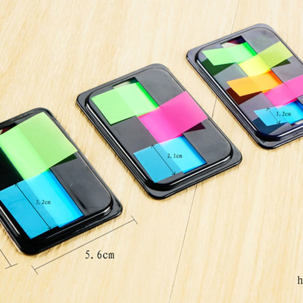 

6 Boxes Neon Sticky Tabs Fine Tip Dry Erase Markers Color Page Markers PET Notes Highlight Books Documents Translucent Safe