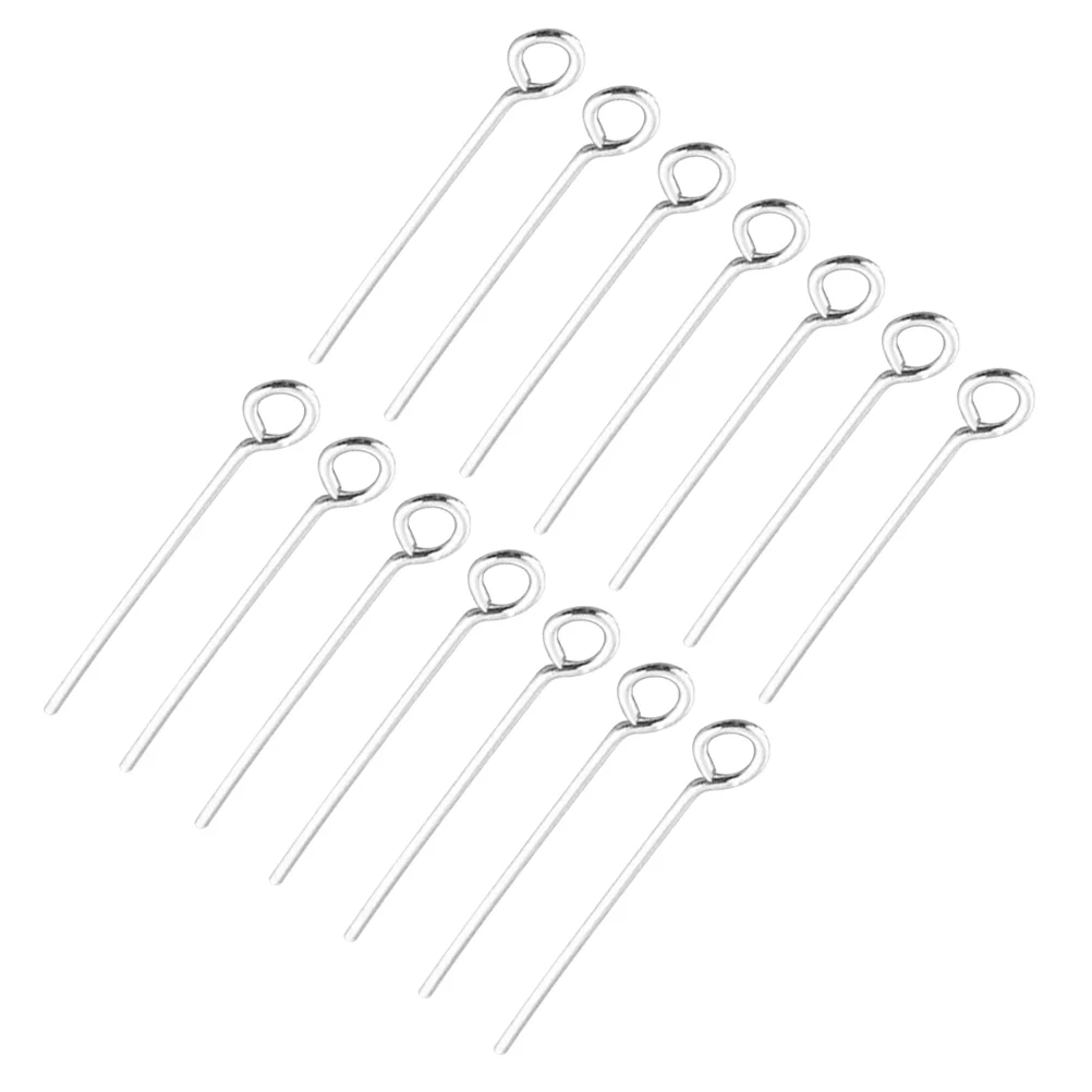 

Jewelry Making Head Pin Open Eye Findings Metal Iron Small Beading Needles Silver