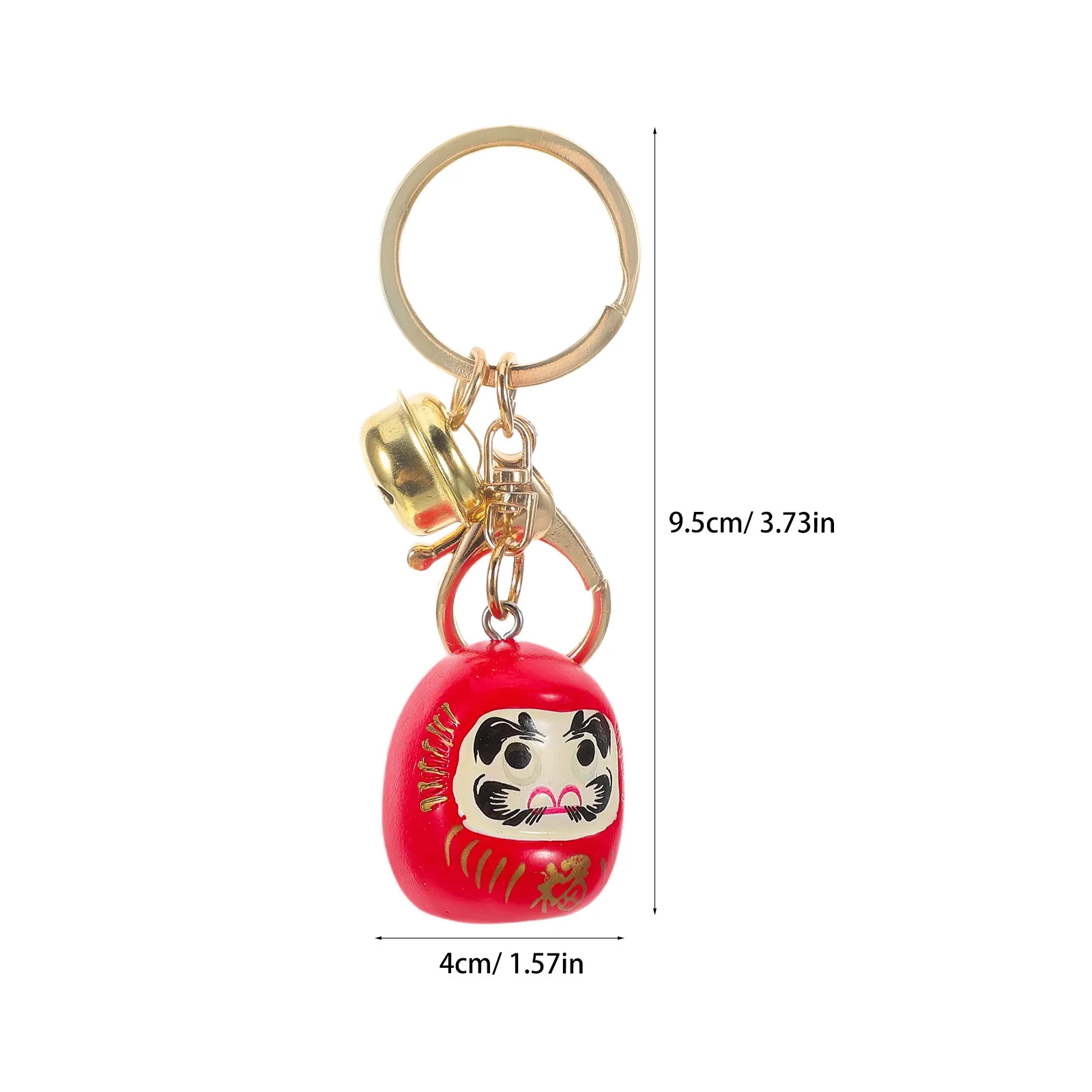 2Pcs Daruma Keychain Japan Cultural Luck Charm Keyring for Keys Purse Bag Daily Motivation Ceramic Keychain