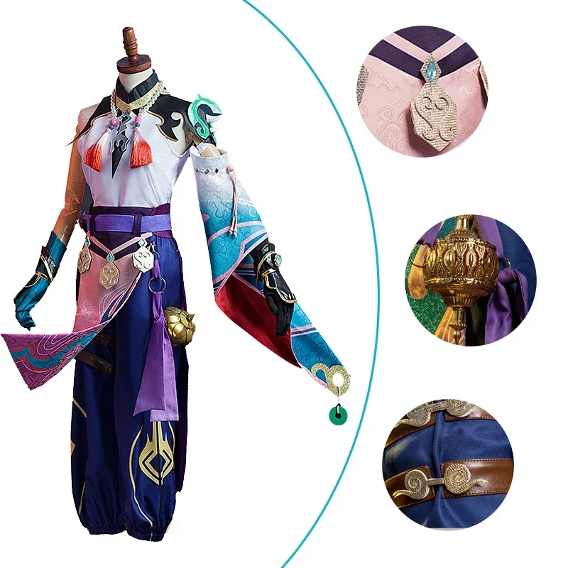 Genshin Impact Xiao Anime Cosplay Costume pour hommes et femmes, Kimono de jeu, uniforme imbibé, perruque, Costumes d'Halloween, MN4