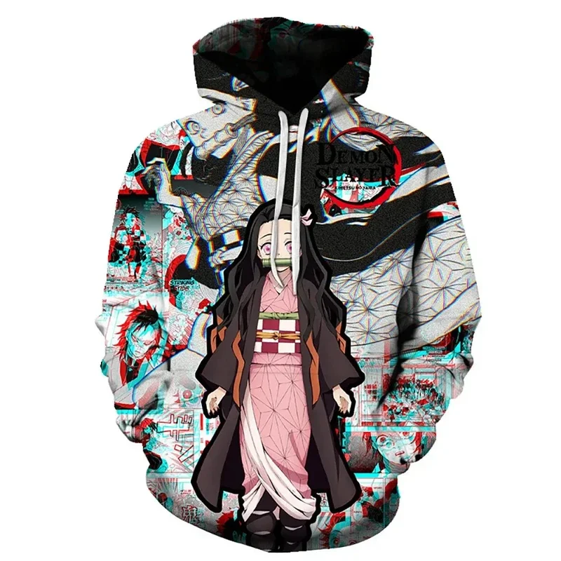 Demon Slayer: Kimetsu No Yaiba Nezuko 3D Digital Print Hooded Sweatshirt Anime Hoodie for Men, Women and Teenagers