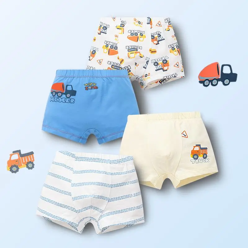 4Piece/Lot New Children Panties Cotton Boy Girl Baby Soft Cute Cartoon Underpants For 4-13 Year Kids Teen Fashion student Shorts