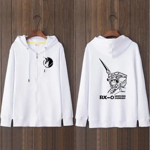 

Mobile Suit Gundam UC UNICORN Unicorn Hoodie Fall/Winter Men's and Women's Hooded Zipper Cardigan Jacket Hip Hop Clothes Thin
