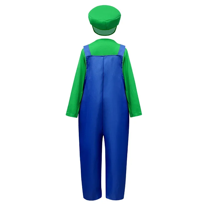 配管工コスチュームコスプレ衣装ボディスーツ子供服ステージパフォーマンスオーバーオール面白いセット少年少女アニメロールプレイ衣装