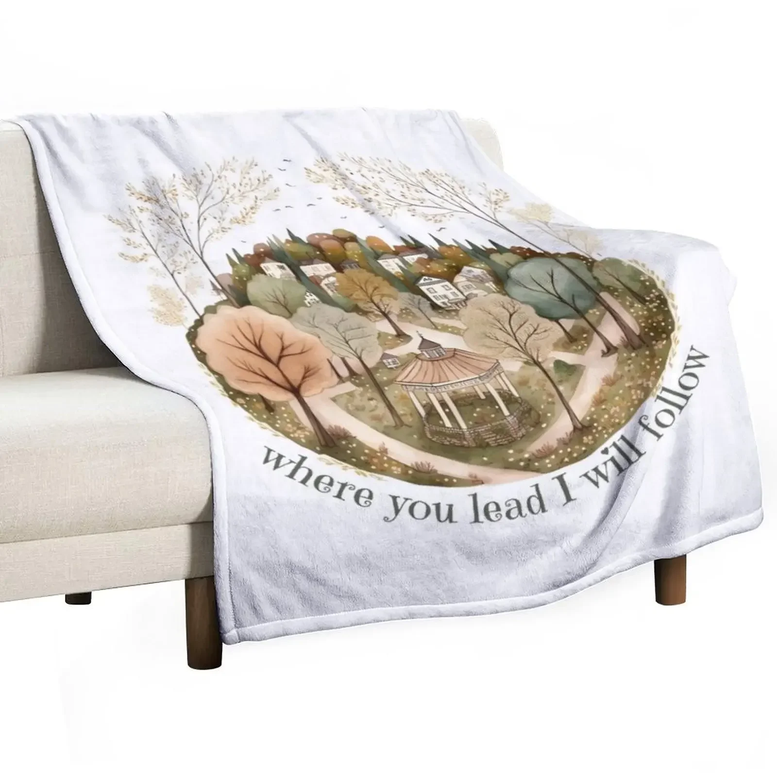 

Where you lead - Gazebo - Watercolor art - Gilmore Throw Blanket Foldable Soft Warm Blanket for Outdoor Use