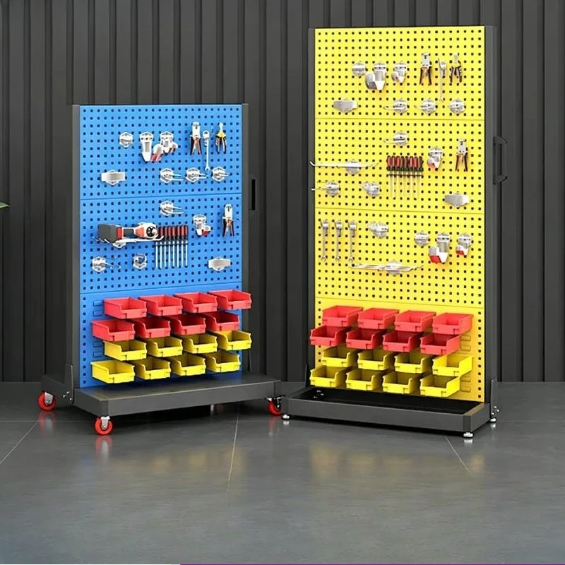 Mobile Tool Storage Hole Plate Hardware Tools Square Hole Display Stand Multifunctional Workshop Single and Double Sided