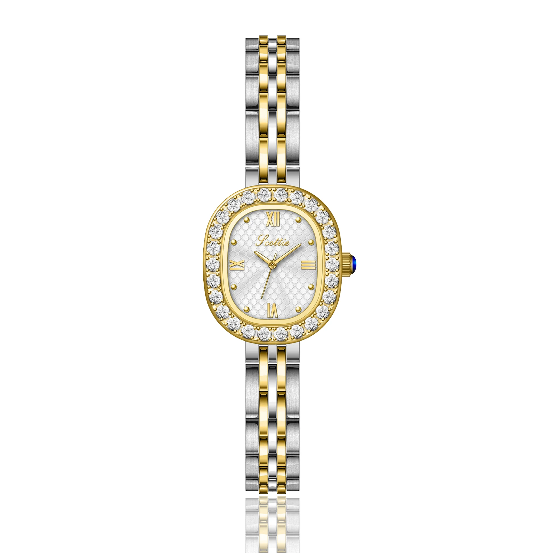 女性用腕時計-レディース-クォーツ時計-ゴールド-シルバー-ステンレススチール-オロロジオ-レディース-ヴィンテージ腕時計-フルダイヤモンドケース-クロック