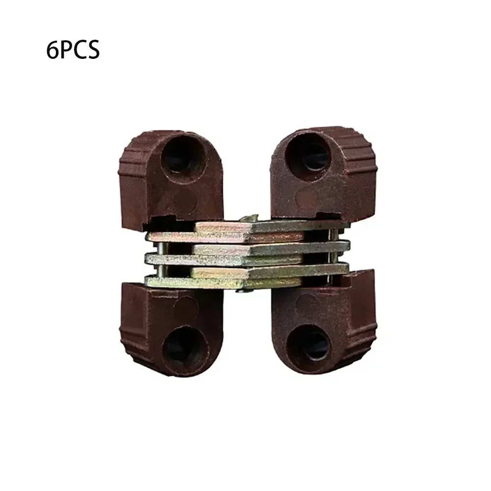 6Pcs Hinges Plastic Iron Invisible Folding Door Barrel-Cross Hinge Plastic Concealed Hinge Furniture Hardware Replacement