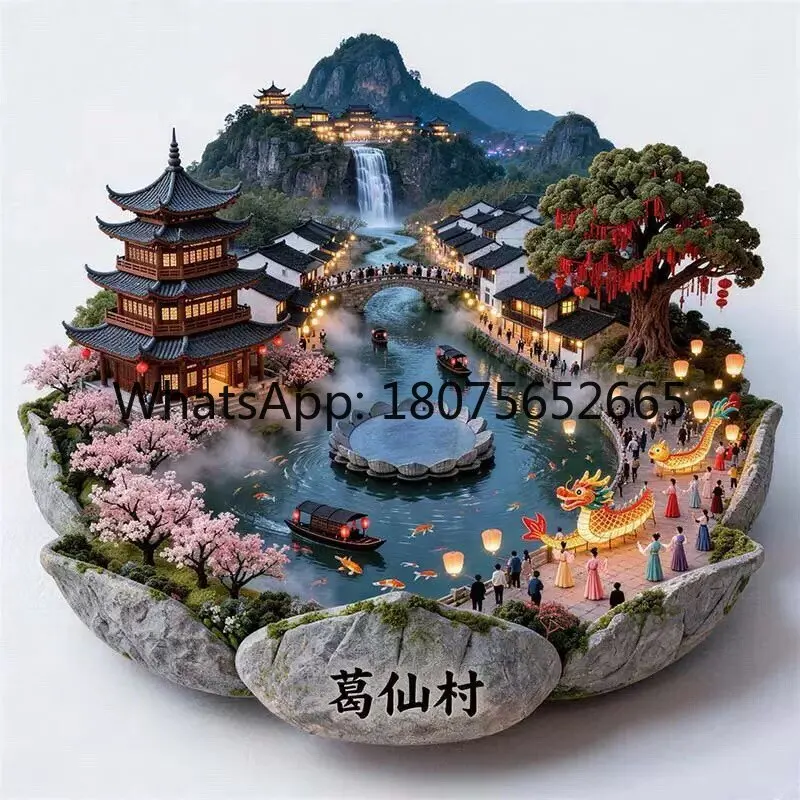 Jiangxi refrigerator sticker metal relief magnetic sticker travel souvenir cultural and creative souvenir gift