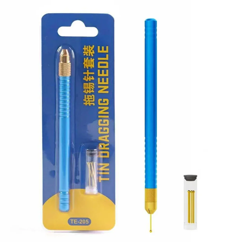 TE-205 Tin Dragging Needle Set, Suitable for Motherboard Repair Tin Dragging, Ball Head not Easy to Scratch Repair Tool