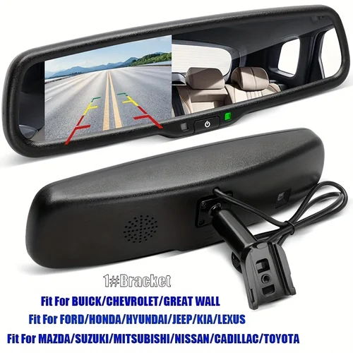 Monitor de espejo retrovisor de 4,3"" con especial 1 # Pieza de repuesto del soporte Ajuste universal para múltiples marcas de automóviles, incluida BUICK