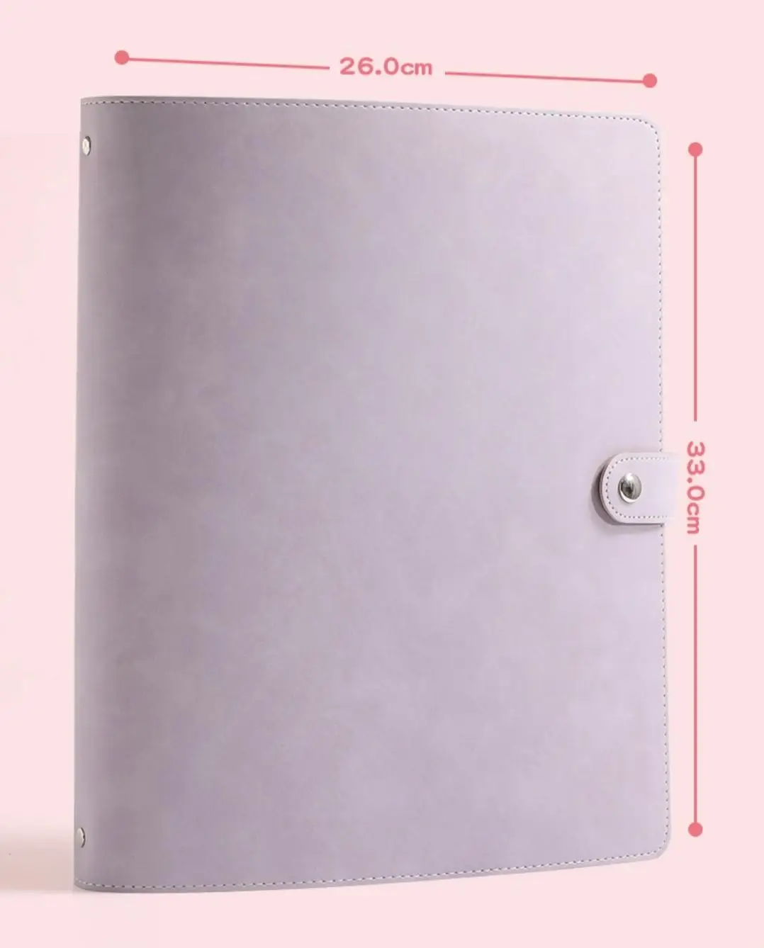 Sampul Binder Bulat 4 Ring dari Kulit PU Lembut A4 dengan Penutup Kancing Tekan untuk Jurnal, Planner, Album, dan Notebook Lembar Lepas