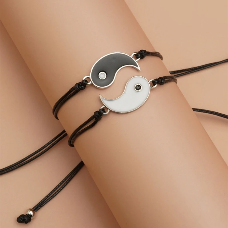 20 stücke weiß schwarz Emaille Yin Yang Tai Chi Charms Legierung verbinden Anhänger passen Halsketten Armbänder DIY Schmuck Zubehör