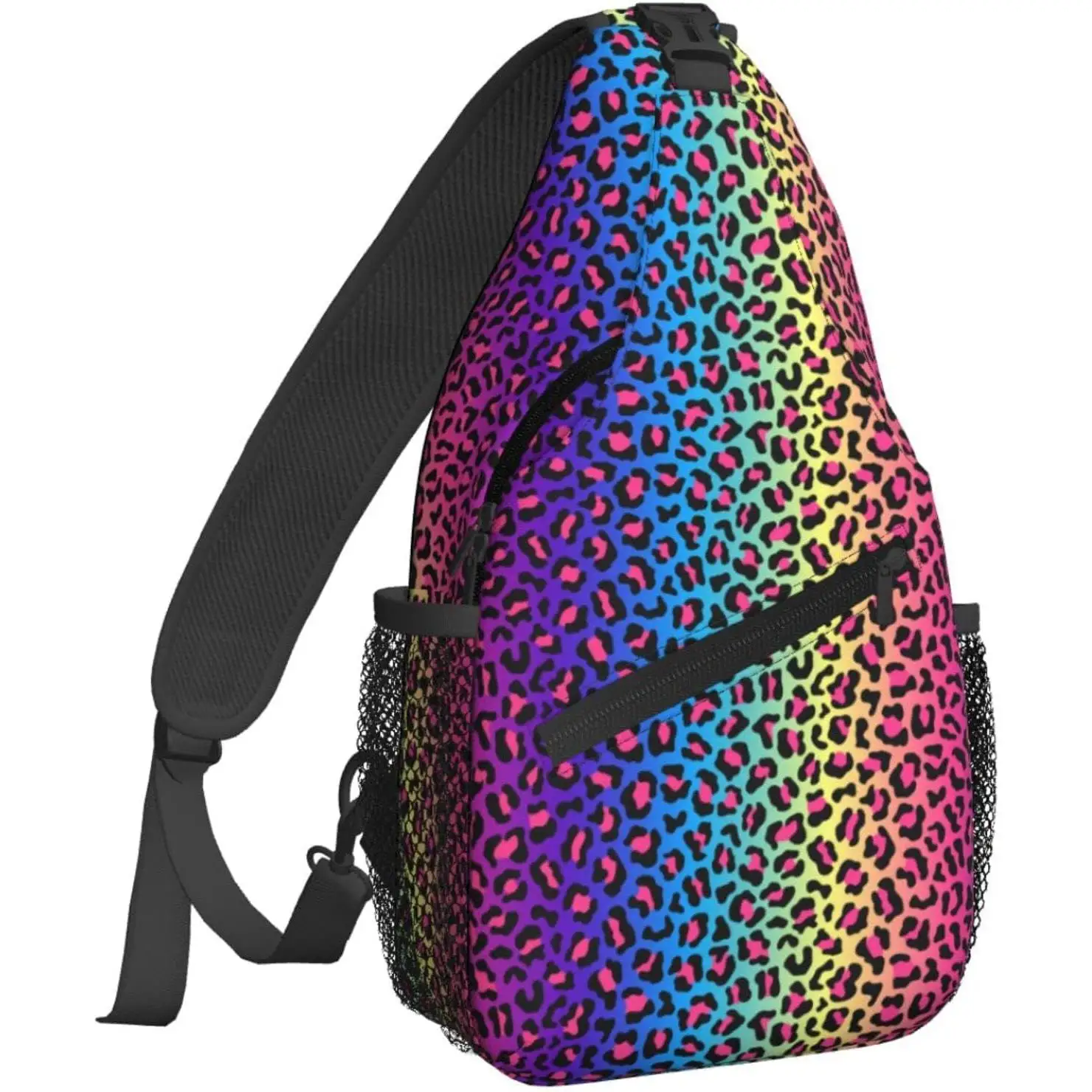 

Красочный леопардовый рюкзак на слинге, нагрудная сумка, сумка через плечо, тренажерный зал, велоспорт, путешествия, пеший туризм, рюкзак для мужчин и женщин