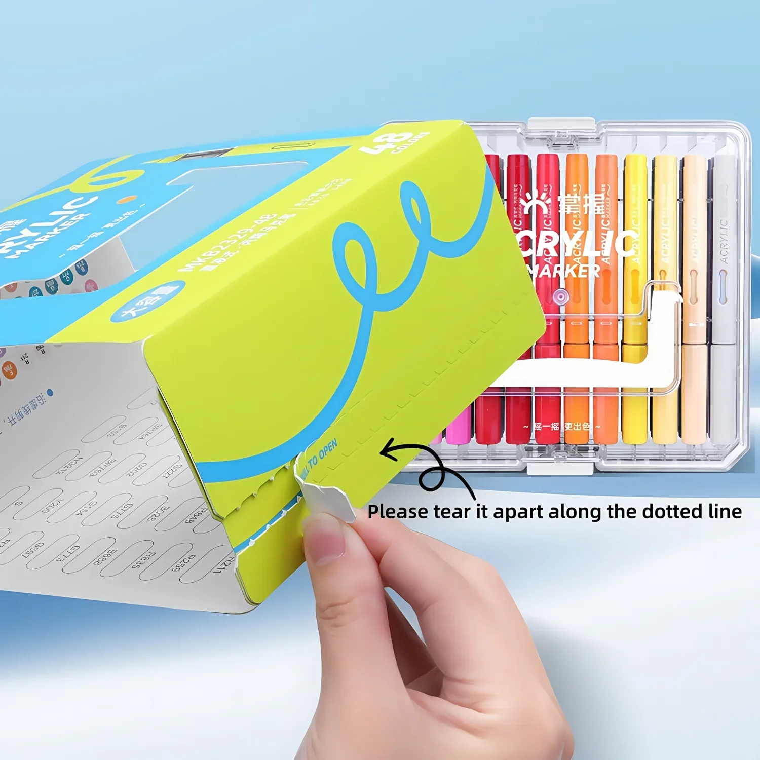 24/36/48/60/84 لون التحكم التلقائي في الحبر علامات طلاء الأكريليك ، مع صندوق تخزين الطبقات ، أقلام طلاء الأكريليك طرف الفرشاة