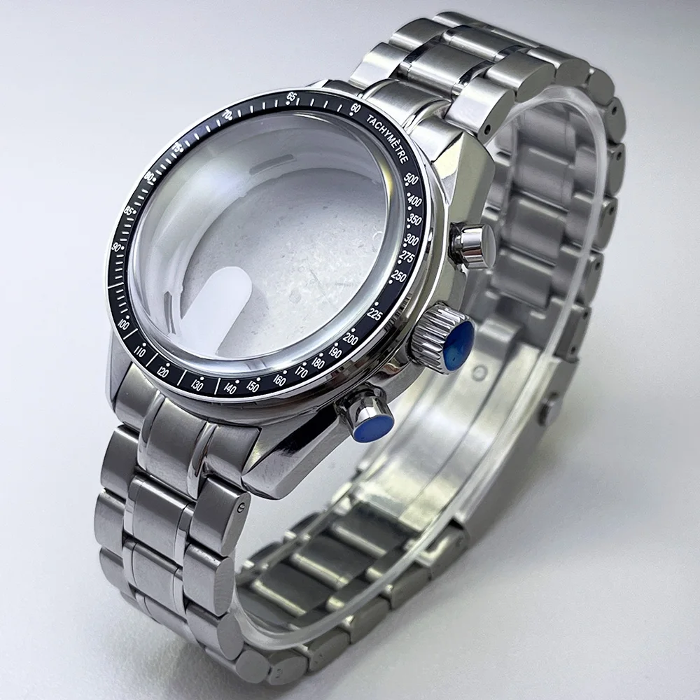 

39.7mm silver case, VK63 quartz movement, stainless steel watch accessories suitable for 20mm strap