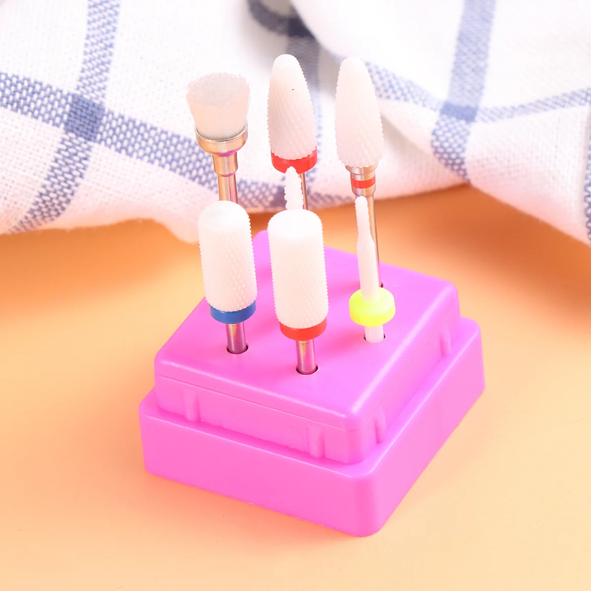 

7Pcs Manicure Drill Bits Set Nail Grinding Head Clean Drill Tool Kit Portable Storage Case for Professional Use