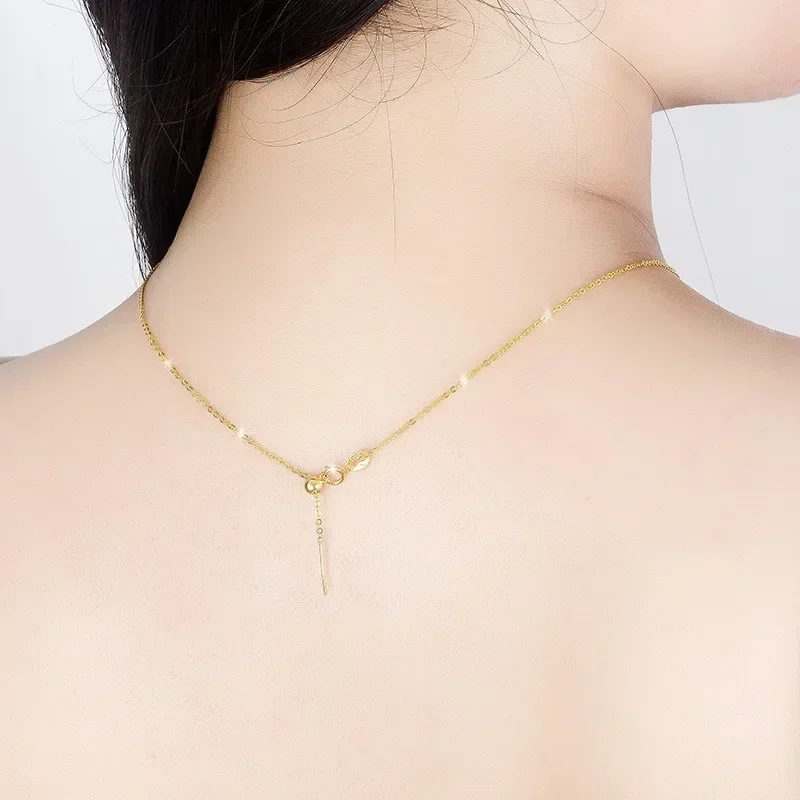 Trustdavis Real 925 Silver Box Cross Chain Fashion Universal Necklace for Women Daily DIY Pendant Necklace Fine Jewelry DC27