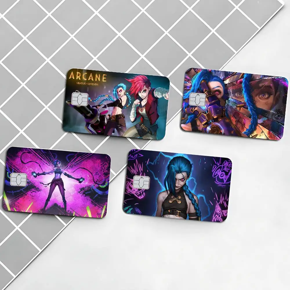 Animated TV A-Arcane 2024 Anime Cartoon Skin Stickers Film Tape Case for Big Credit Debit Card Front Side