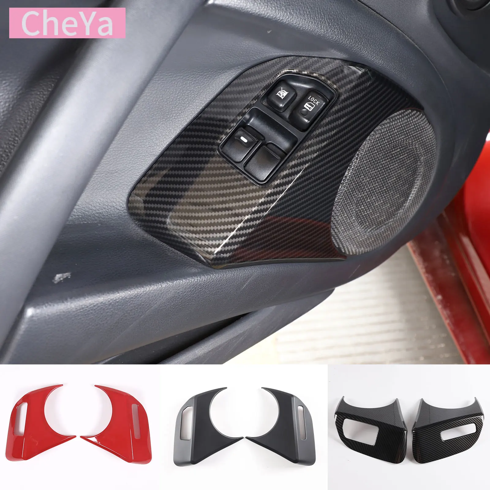 

For Mitsubishi Eclipse 2006-2011 Car Glass Lift Panel Decorative Frame Sticker ABS Carbon Fiber Interior Accessories LHD