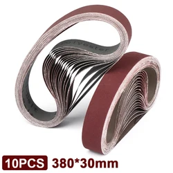10PCS/set of 380 * 30mm sand belt sanding machine 60-1000 sand for wood soft metal polishing with sanding machine sandpaper