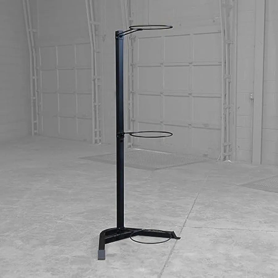 Portapalle con stabilità di stoccaggio verticale per uso domestico e in palestra commerciale Colore grigio nero Design durevole per una gestione efficiente dello spazio