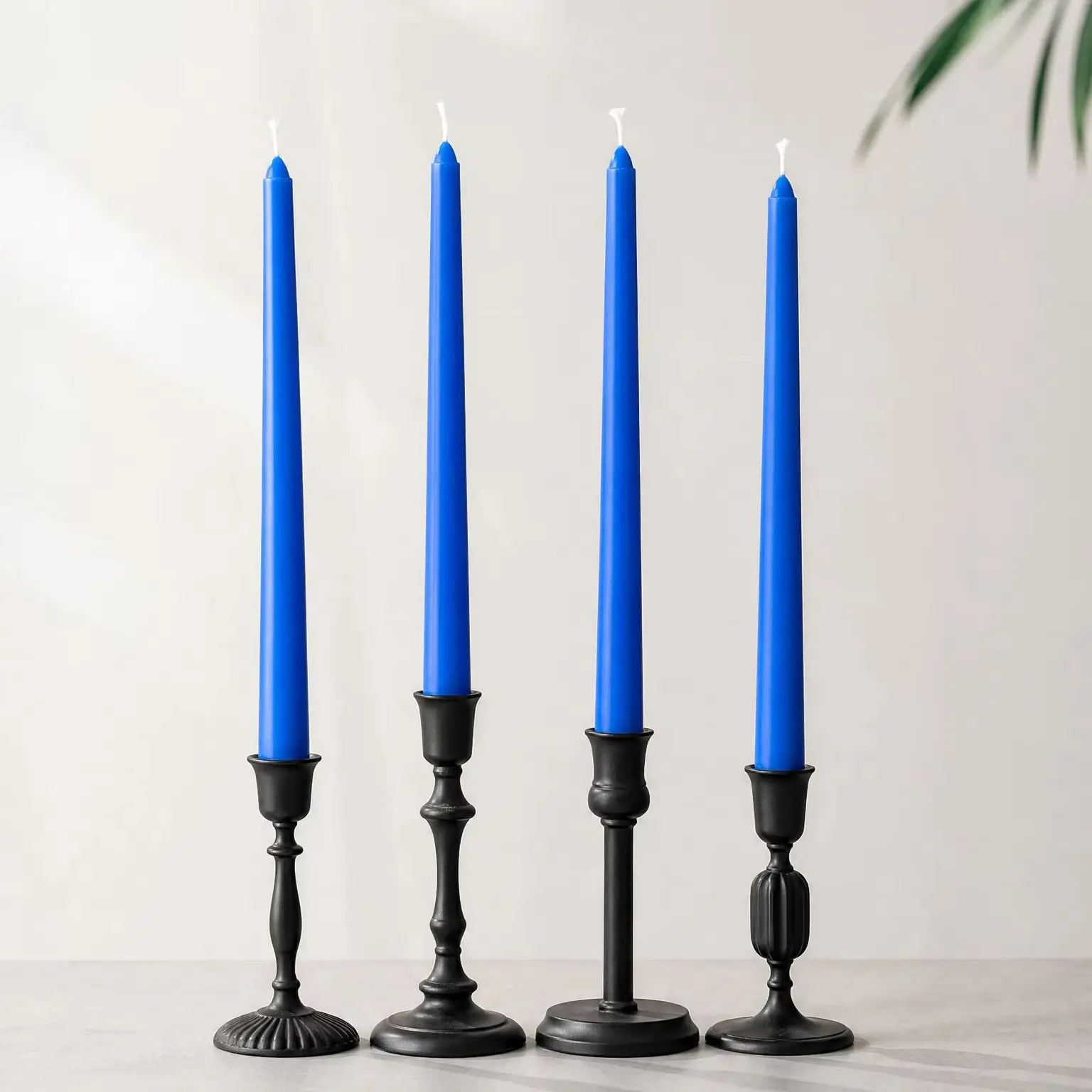 4pcs Blue Cone Long Rod Aromatherapy Candles, No Black Smoke, Contains Aromatherapy Candle Set, Made of Soy Wax, Can Burn for 4