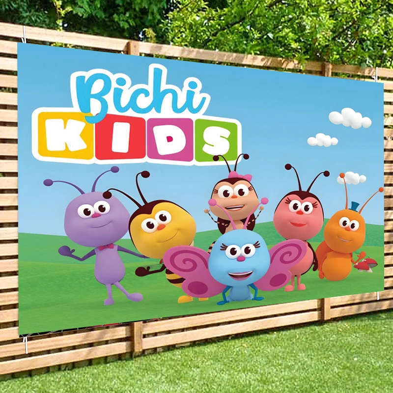 Bichikids Backdrop Birthday Party Decoration Banner for Kids Baby Cartoon Insect Photo Shoot Background Photography Props Studio