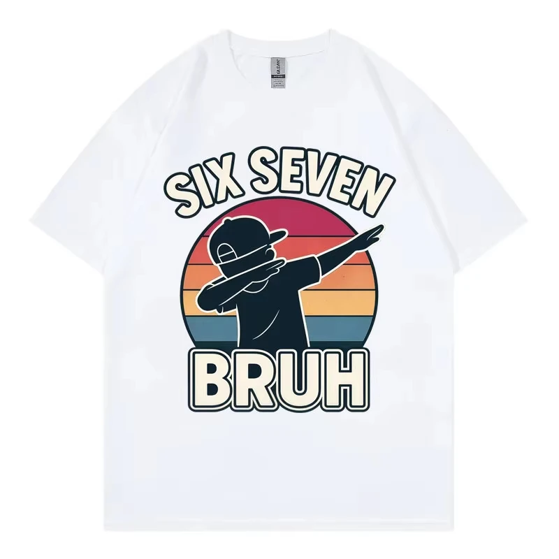 Funny 67 Six Seven Meme T-shirt Men Women Fashion Y2k Short Sleeve T-shirts Summer Casual Loose 100%cotton T Shirt Streetwear