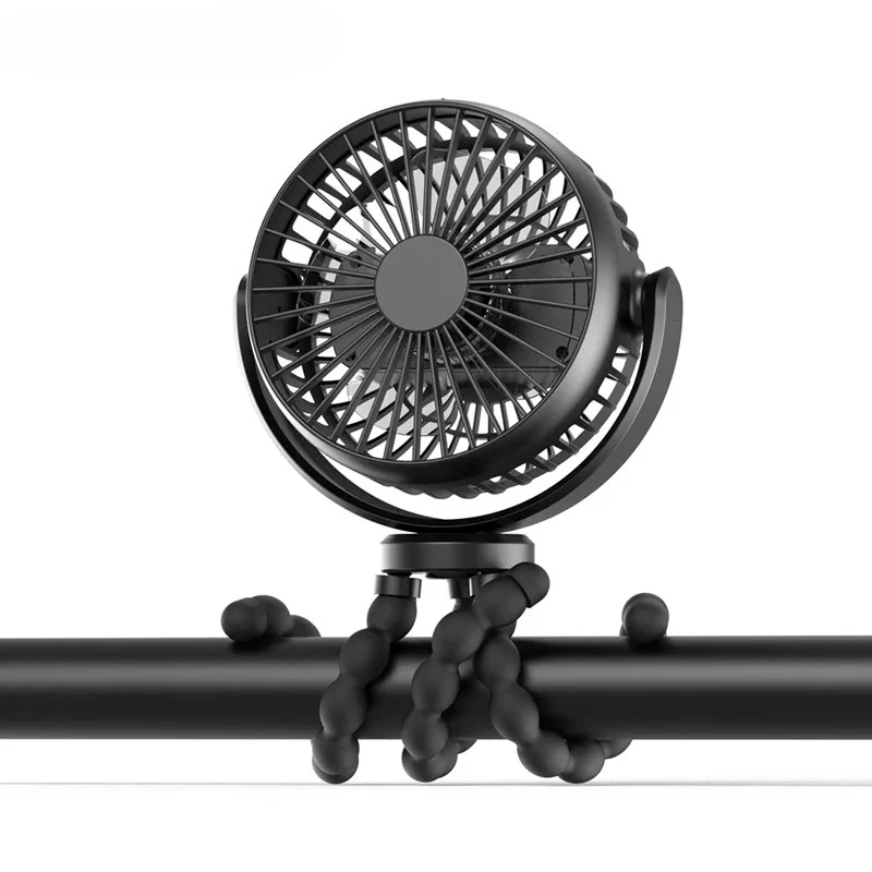 5200mAh USB Desktop Folding Fan Outdoor Baby Stroller Handheld Fan Summer Mute Small Multifunctional Octopus Mini Fan
