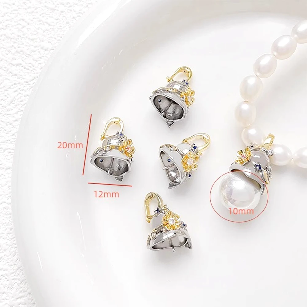 1 PCS Copper Plated with Genuine Gold Zircon Inlay Tengman Flower Hat DIY Makes Fashionable Jewelry Baroque Accessory Materials