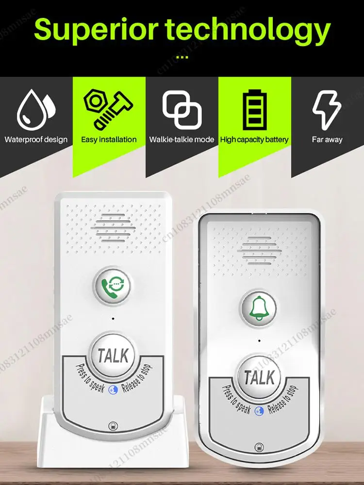 

2-сторонний голосовой домофон ABS Беспроводной Intercomunicador Беспроводной голосовой домофон для дома, больницы, отеля, звонка, дверной звонок