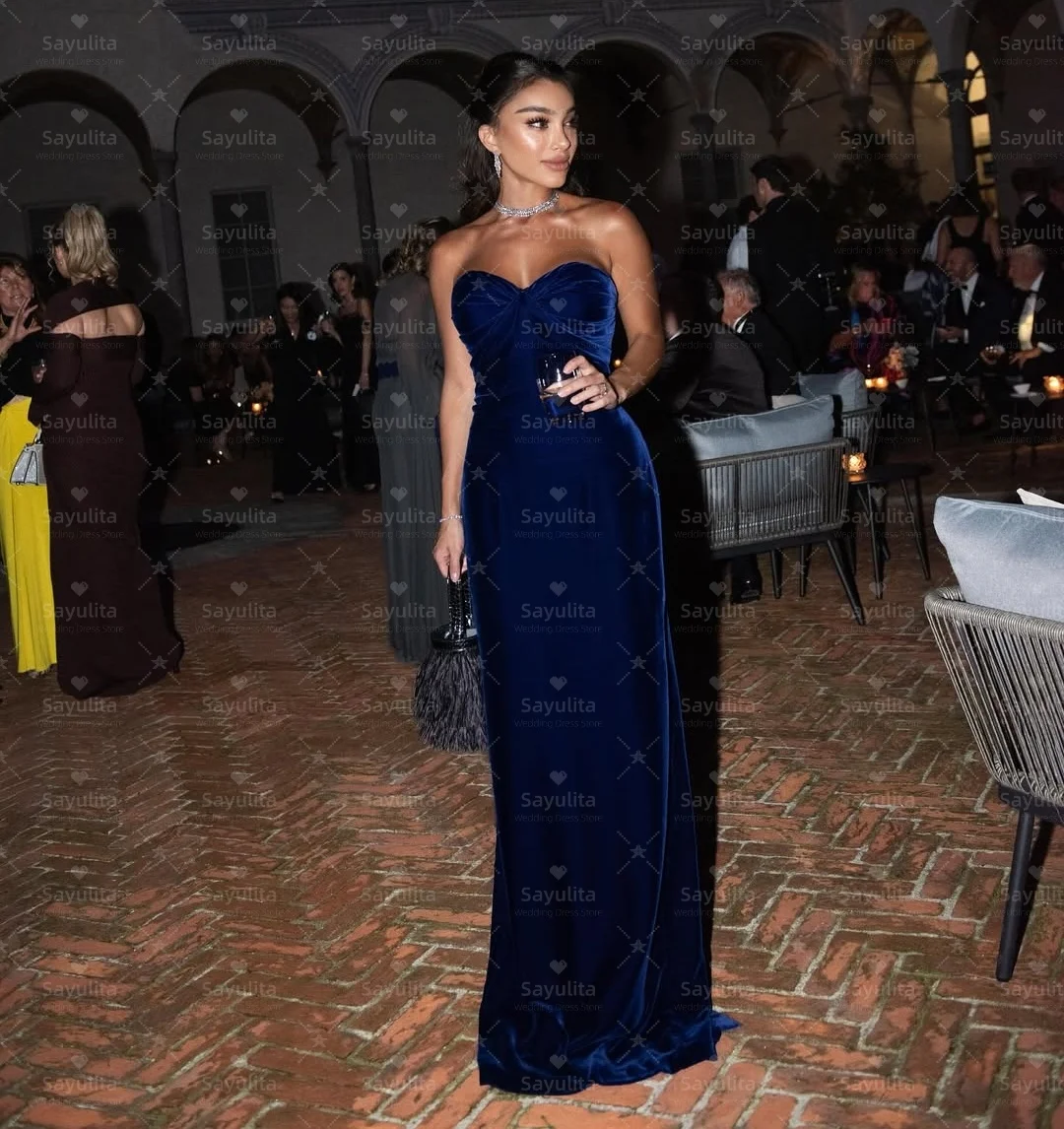 

Sayulita Soft Velour Prom Dresses Ruched Sweetheart Celebrity Women Special Occasion Dress Long Sheath Evening Gowns Customized