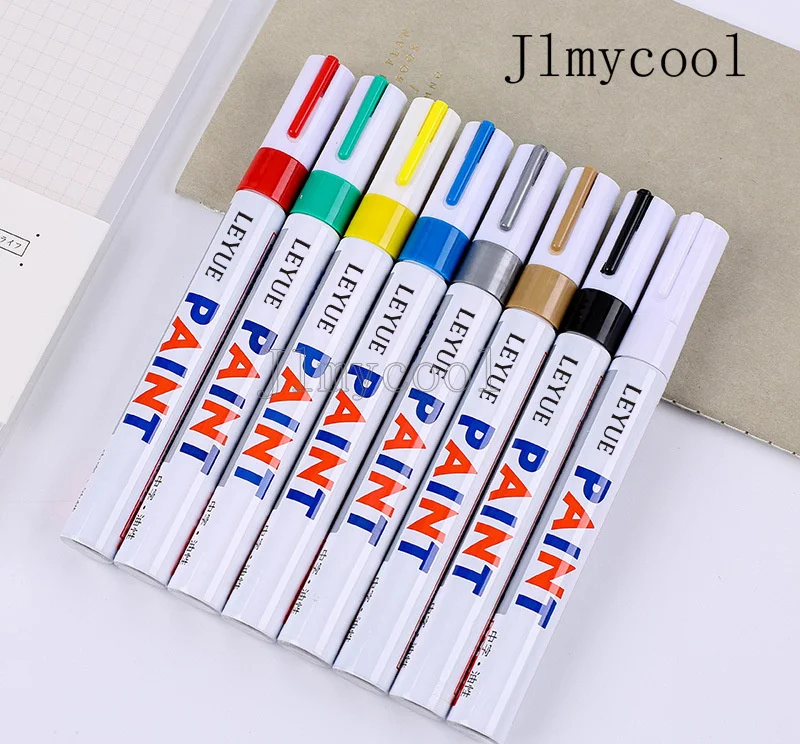 

12PCs Metal Paint White Waterproof Steel Tire Refinish Paint Graffiti Sign-in Oil-based Marker