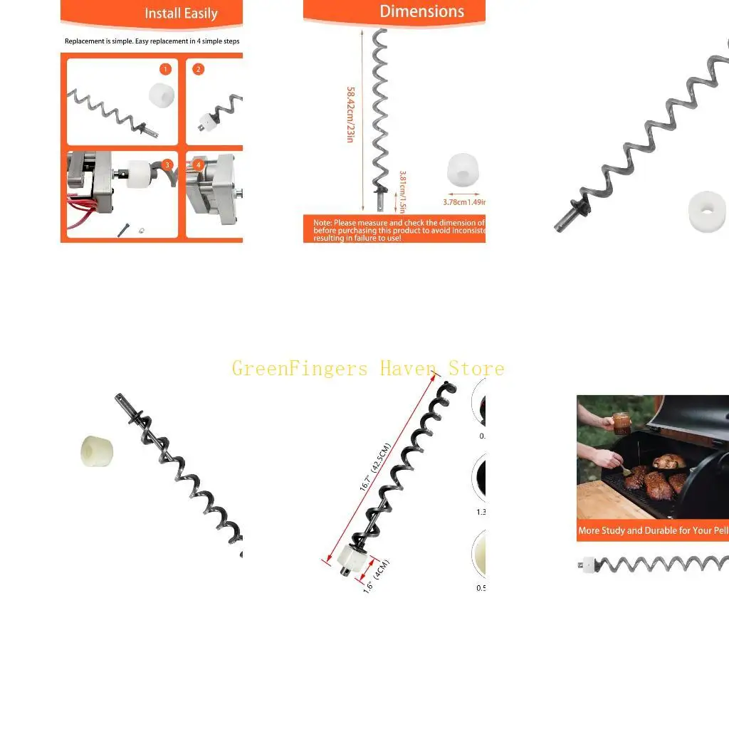 

F68D Practical 17Inch Spirals Axles Brush Suitable With Pellet Grills And Smokers For Backyard Barbecues