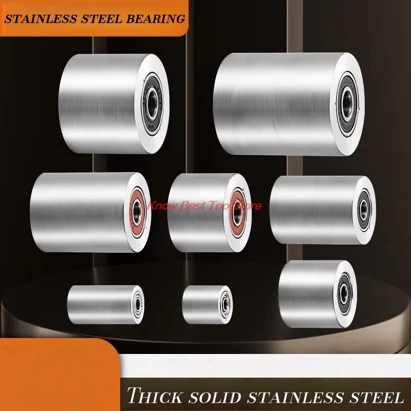 4Pcs 304 stainless steel bearing flat roller guide fixed pulley load-bearing mobile support mechanical equipment
