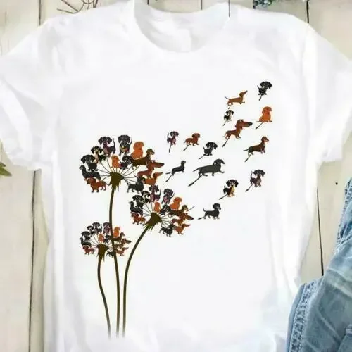 Dachshund Dandelion t Shirt, Dachshund t Shirt, Dog t Shirt, Dachshund Lover