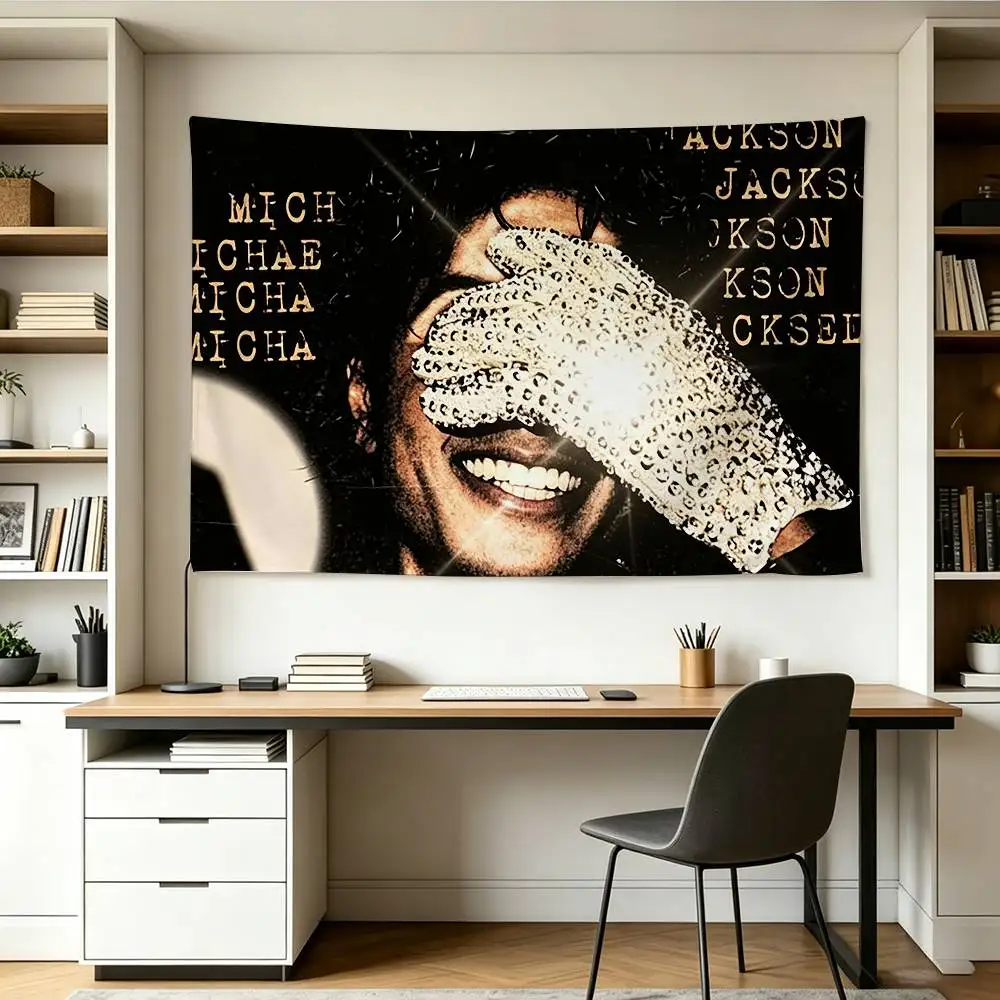 Visual COOL M-Michael Jackson   Flags Wall Hanging Background Art Banner for Bedroom Home Outdoor Decor